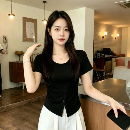 BY20806# 精棉夏季大码女装法式甜辣妹复古短袖t恤不规则纽扣上衣 服裝批發女裝批發服飾貨源
