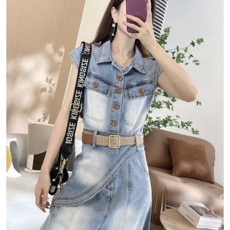 BY20843# 小飞袖拼接设计感连衣裙小个子版  服裝批發女裝批發服飾貨源