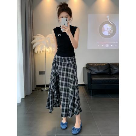 BY20870# 夏季女装减龄一整套ootd穿搭上衣半身裙高级感独特绝美漂亮小套装  服裝批發女裝批發服飾貨源