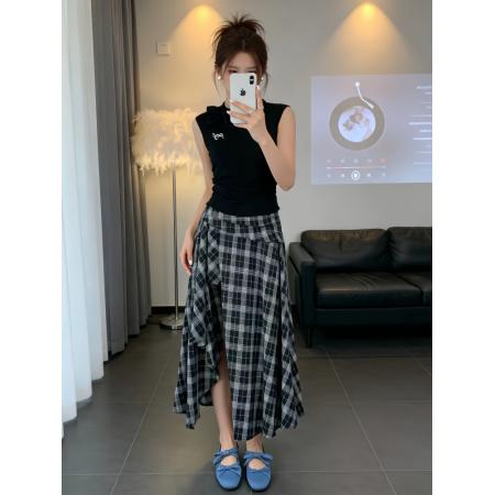 BY20870# 夏季女装减龄一整套ootd穿搭上衣半身裙高级感独特绝美漂亮小套装  服裝批發女裝批發服飾貨源