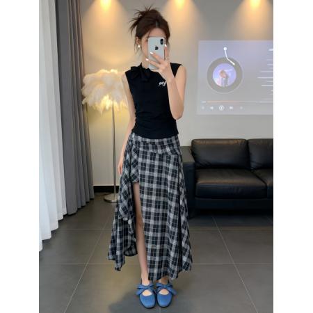 BY20870# 夏季女装减龄一整套ootd穿搭上衣半身裙高级感独特绝美漂亮小套装  服裝批發女裝批發服飾貨源