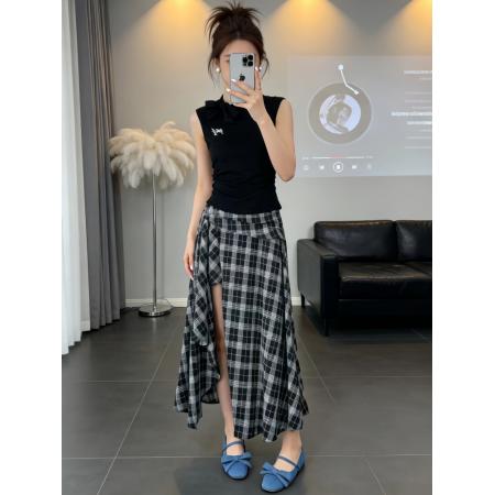 BY20870# 夏季女装减龄一整套ootd穿搭上衣半身裙高级感独特绝美漂亮小套装  服裝批發女裝批發服飾貨源