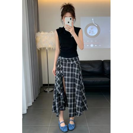 BY20870# 夏季女装减龄一整套ootd穿搭上衣半身裙高级感独特绝美漂亮小套装  服裝批發女裝批發服飾貨源