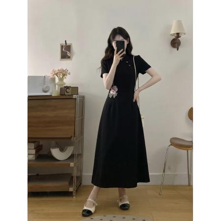 BY20871# 大码女装夏季新款新中式刺绣牡丹花气质显瘦旗袍连衣裙  服裝批發女裝批發服飾貨源