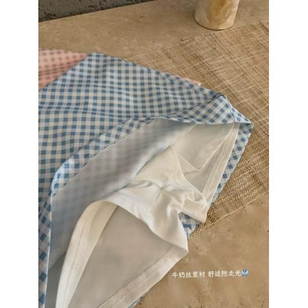 BY20916# 春夏新款小个子女装A字高腰显瘦格子半身裙辣妹包臀短裙  服裝批發女裝批發服飾貨源