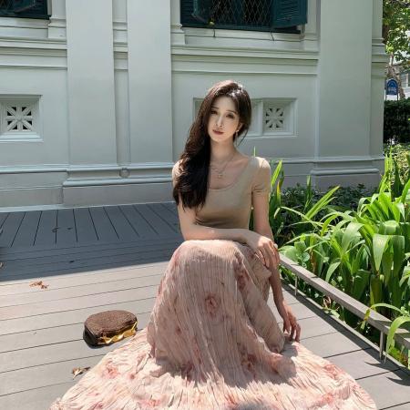BY20929# 莱赛尔后背扭结蕾丝短袖T恤女夏新款设计感收腰上衣  服裝批發女裝批發服飾貨源