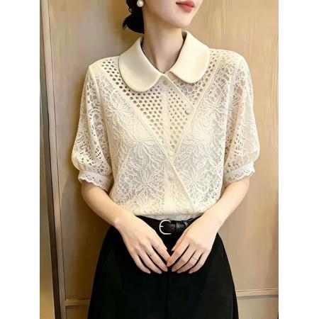 BY20939# 法式小资独特漂亮巨好看短袖上衣女夏季新款洋气小衫炸街衬衫  服裝批發女裝批發服飾貨源