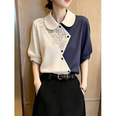 BY20942# 夏季新款今年流行漂亮独特短袖设计高级感绝美气质显瘦小衫  服裝批發女裝批發服飾貨源
