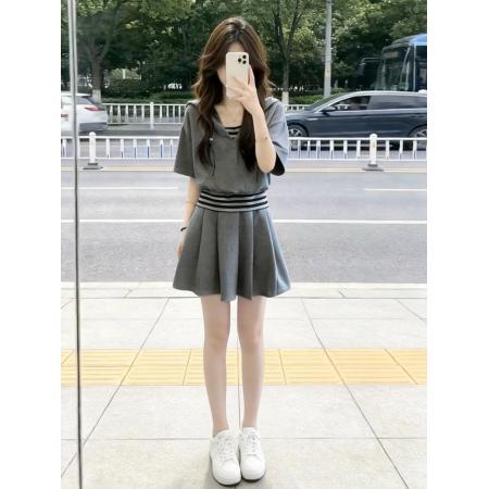 BY20959# 巨好看韩系减龄穿搭一整套连衣裙子女新款夏季独特漂亮套装裙  服裝批發女裝批發服飾貨源