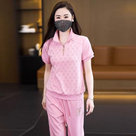 BY21030# 大码时尚运动服套装女装夏季新款韩版跑步服宽松两件套 服裝批發女裝批發服飾貨源