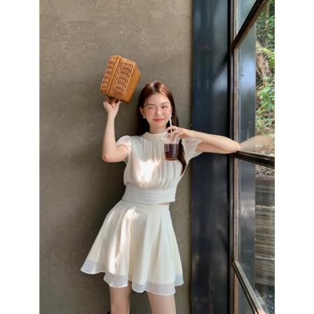 BY21176# 风仙女套装裙温柔法式今年流行漂亮套装裙短袖连衣裙 服裝批發女裝批發服飾貨源