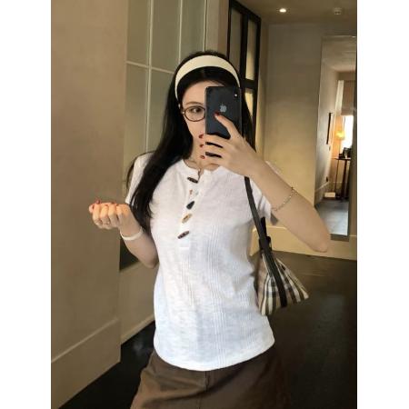 BY21262# 韩系温柔风短袖t恤女INS超火宽松显瘦上衣 服裝批發女裝批發服飾貨源