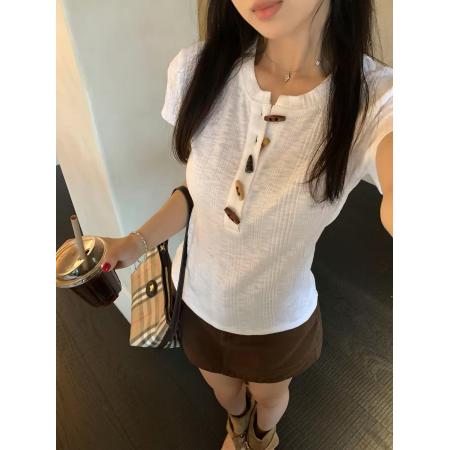 BY21262# 韩系温柔风短袖t恤女INS超火宽松显瘦上衣 服裝批發女裝批發服飾貨源