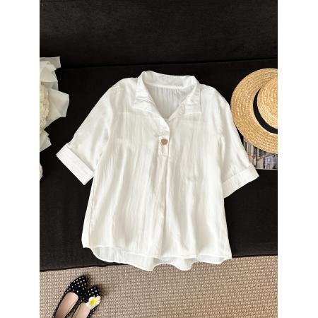 BY21433# 法式防晒衬衫薄款轻奢高级感女夏季设计感衬衣 服裝批發女裝批發服飾貨源