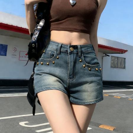 BY21449# 美式柳丁辣妹牛仔短裤女春夏季新款高腰包臀修身超短裤潮 服裝批發女裝批發服飾貨源
