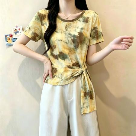 官拍大码双层网纱短袖T恤女百搭...