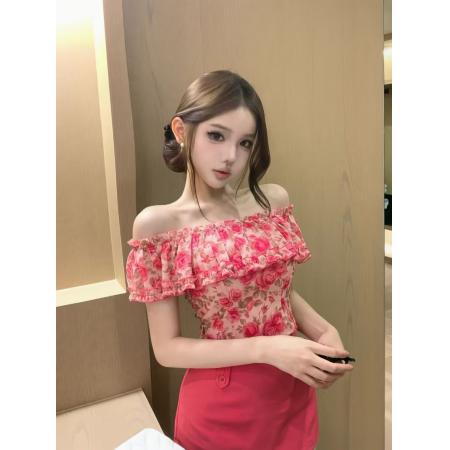 BY21498# 显瘦轻奢女神夏季法式网红小众设计感上衣半裙套装 服裝批發女裝批發服飾貨源