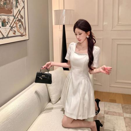 BY21653# 实体品质miu系千金感连衣裙法式赫本风收腰气质小礼服短裙  服裝批發女裝批發服飾貨源