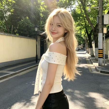 BY21705# 白色假两件波点挂脖一字肩露肩短袖t恤  服裝批發女裝批發服飾貨源
