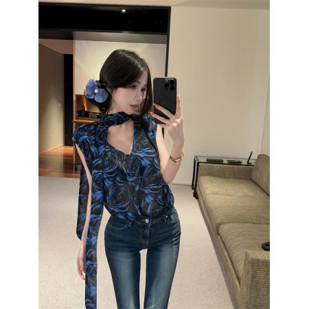 BY21808# 复古风无袖印...