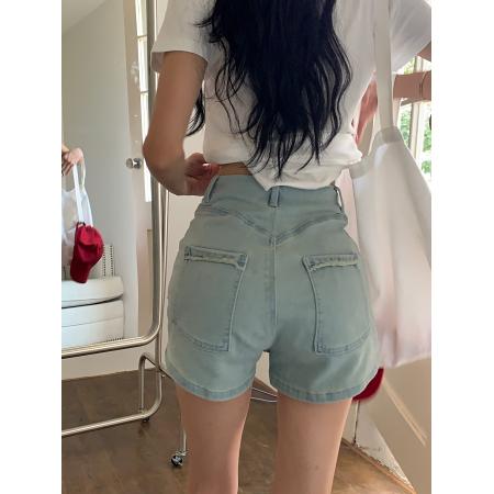 BY21882# 甜酷美式辣妹弹力牛仔短裤女百搭休闲热裤潮 服裝批發女裝批發服飾貨源