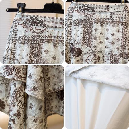 BY22015# 大码女装小众民族碎花中长款复古裙子百搭不规则印花半身裙 服裝批發女裝批發服飾貨源