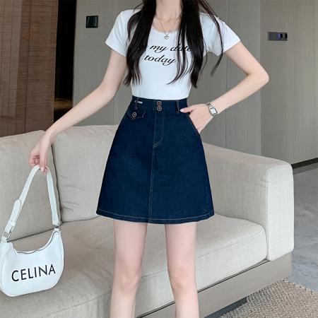 BY22018# 大码女装夏款牛仔短裙裤胖MM休闲A字裙遮胯显瘦短裤 服裝批發女裝批發服飾貨源