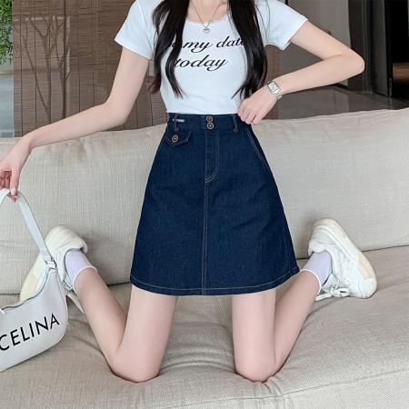 BY22018# 大码女装夏款牛仔短裙裤胖MM休闲A字裙遮胯显瘦短裤 服裝批發女裝批發服飾貨源