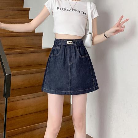 BY22019# 大码女装夏款大码牛仔弹力短裙裤胖MM休闲A字裙女短裤 服裝批發女裝批發服飾貨源