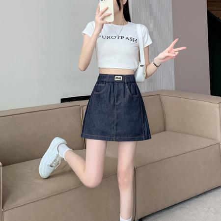 BY22019# 大码女装夏款大码牛仔弹力短裙裤胖MM休闲A字裙女短裤 服裝批發女裝批發服飾貨源