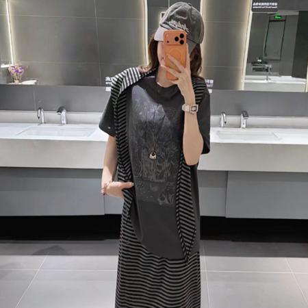 BY22146# Wu11原创夏季新款慵懒风条纹上衣+披肩+半身裙三件套汉服 服裝批發女裝批發服飾貨源