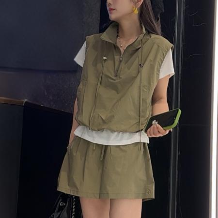 BY22170# 夏季新款韩系慵懒松弛百搭显瘦短袖上衣短裙两件套 服裝批發女裝批發服飾貨源