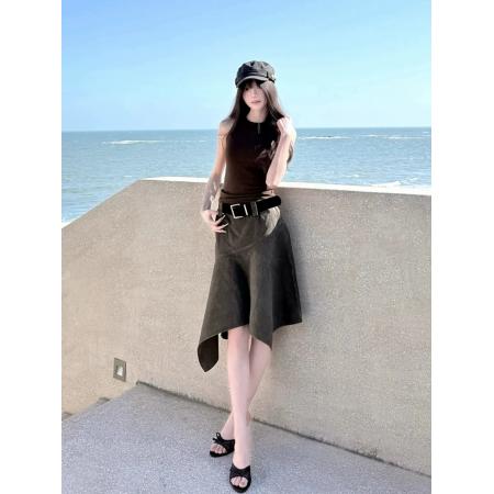 BY22197# 巨好看独特漂亮无袖连衣裙子女夏季新款超火ootd穿搭一整套装 服裝批發女裝批發服飾貨源