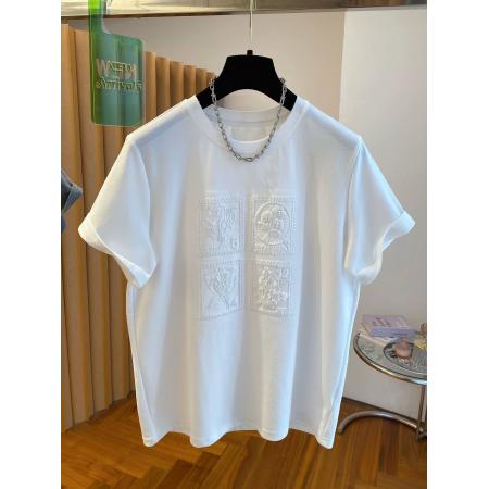 BY22218# 支纯棉特大码300斤刺绣t恤女短袖新款宽松上衣夏 服裝批發女裝批發服飾貨源