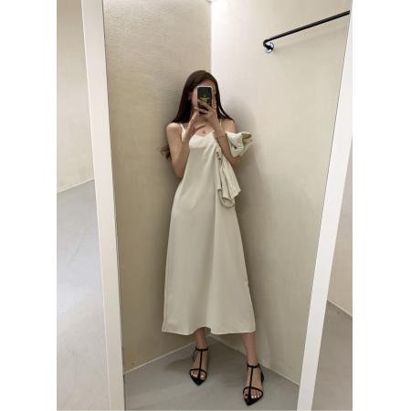 BY22344# 韩国chic春夏新品简约短袖西服外套+吊带连衣裙长裙两件套装 服裝批發女裝批發服飾貨源