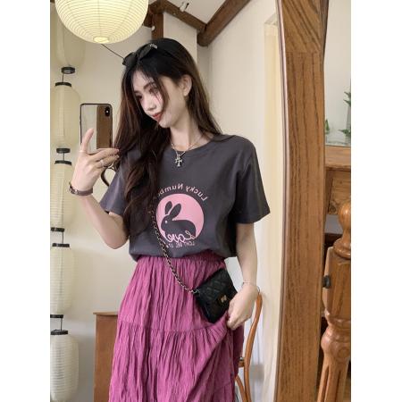 BY22605# 纯棉短袖T恤女纯棉夏季新款显瘦减龄内搭打底衫休闲百搭上衣 服裝批發女裝批發服飾貨源