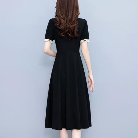 BY22700# 大码女装连衣裙夏季新款气质韩版显瘦时尚收腰裙子  服裝批發女裝批發服飾貨源