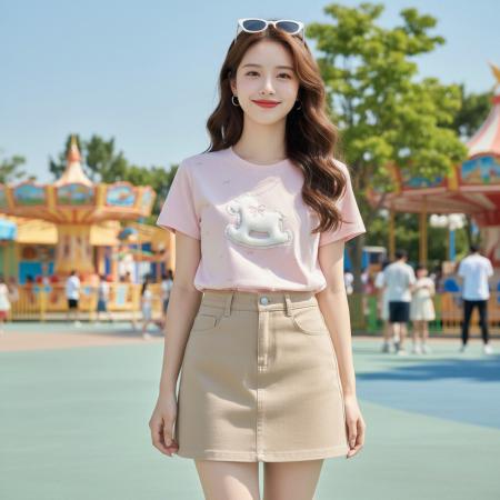 BY22780# 套装女夏季搭配一整套小个子两件套短袖T恤+半身裙  服裝批發女裝批發服飾貨源