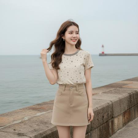 BY22781# 套装女夏季搭配一整套小个子两件套短袖T恤上衣+半身裙  服裝批發女裝批發服飾貨源
