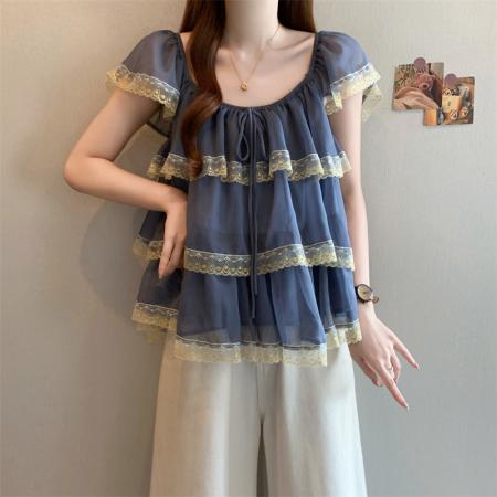 BY22881# ～夏季韩版新款甜美气质女装短袖上衣  服裝批發女裝批發服飾貨源