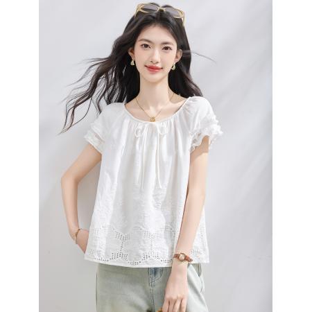 BY23010# 夏季新款韩版百搭宽松短袖衬衫女上衣夏 服裝批發女裝批發服飾貨源