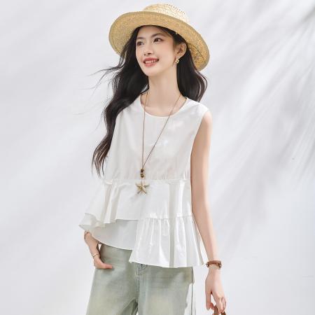 BY23011# 夏季新款韩系夏款甜美荷叶边小清新超仙衬衫 服裝批發女裝批發服飾貨源