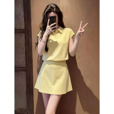 时尚气质运动套装女夏季宽松显瘦减龄小个子短袖短裤裙休闲两件套 服裝批發女裝批發服飾貨源