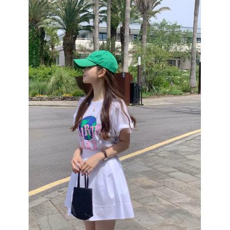BY23058# 纯棉-后包领夏装韩系短袖T恤女韩版宽松大码印花 服裝批發女裝批發服飾貨源