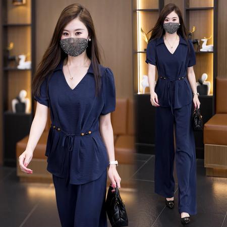 大码套装女夏新款休闲气质显瘦减龄两件套女 服裝批發女裝批發服飾貨源