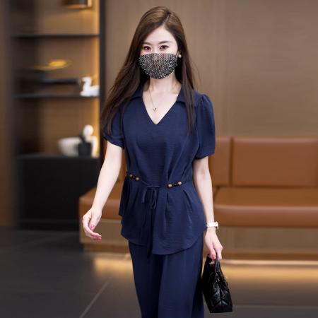 大码套装女夏新款休闲气质显瘦减龄两件套女 服裝批發女裝批發服飾貨源