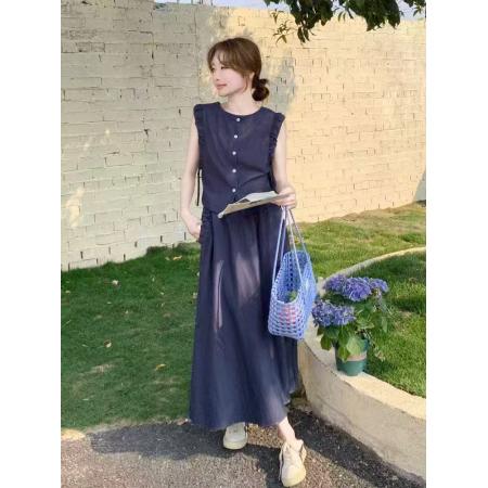 温柔风背心半身裙浪漫气质两件套女夏季慵懒感通勤显瘦时尚套装 服裝批發女裝批發服飾貨源
