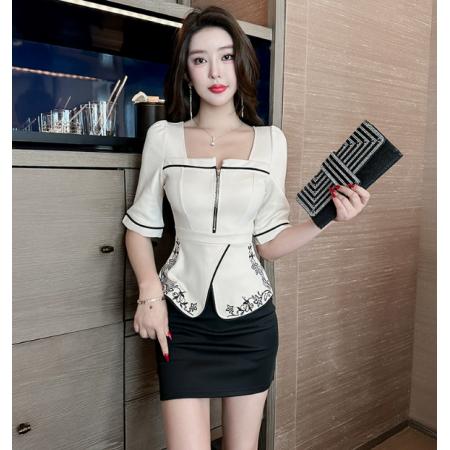 FA56914# 工作服女套装修身显瘦桑拿按摩水疗会所美容师工作服