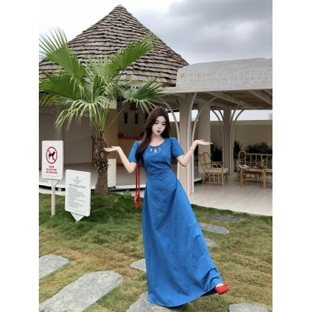 BY23244# 胖妹妹大码女装夏季新款镂空设计感时尚绝美海边显瘦连衣裙 服裝批發女裝批發服飾貨源