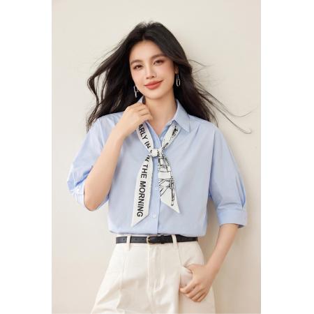 BY23262# 亲肤透气印花蝙蝠袖衬衫女夏季新款灯笼袖上衣 服裝批發女裝批發服飾貨源